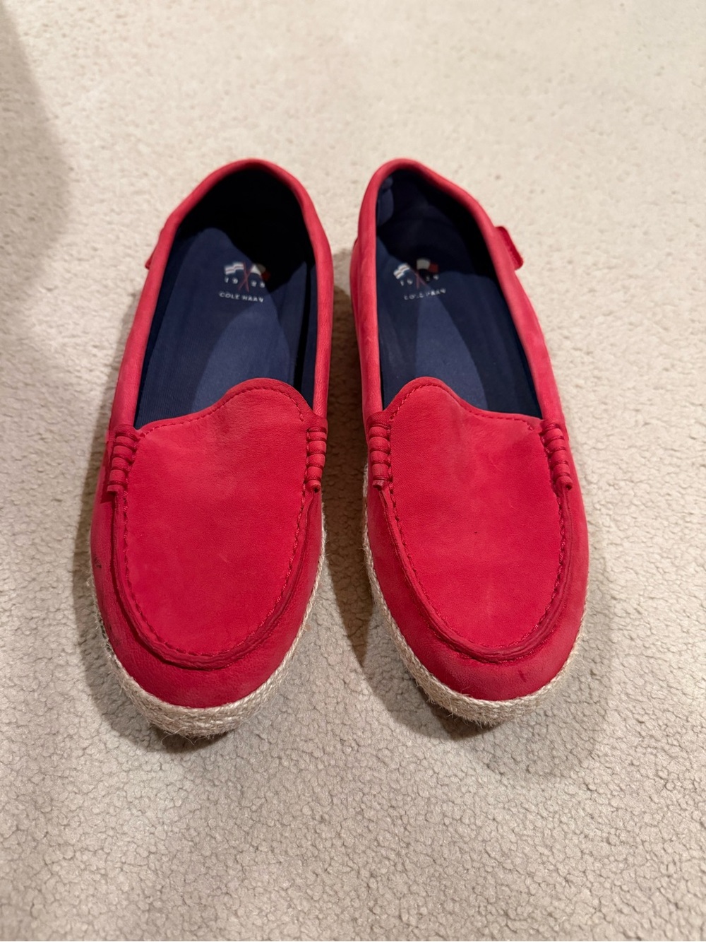 Cole Hana Seude Red Loafers